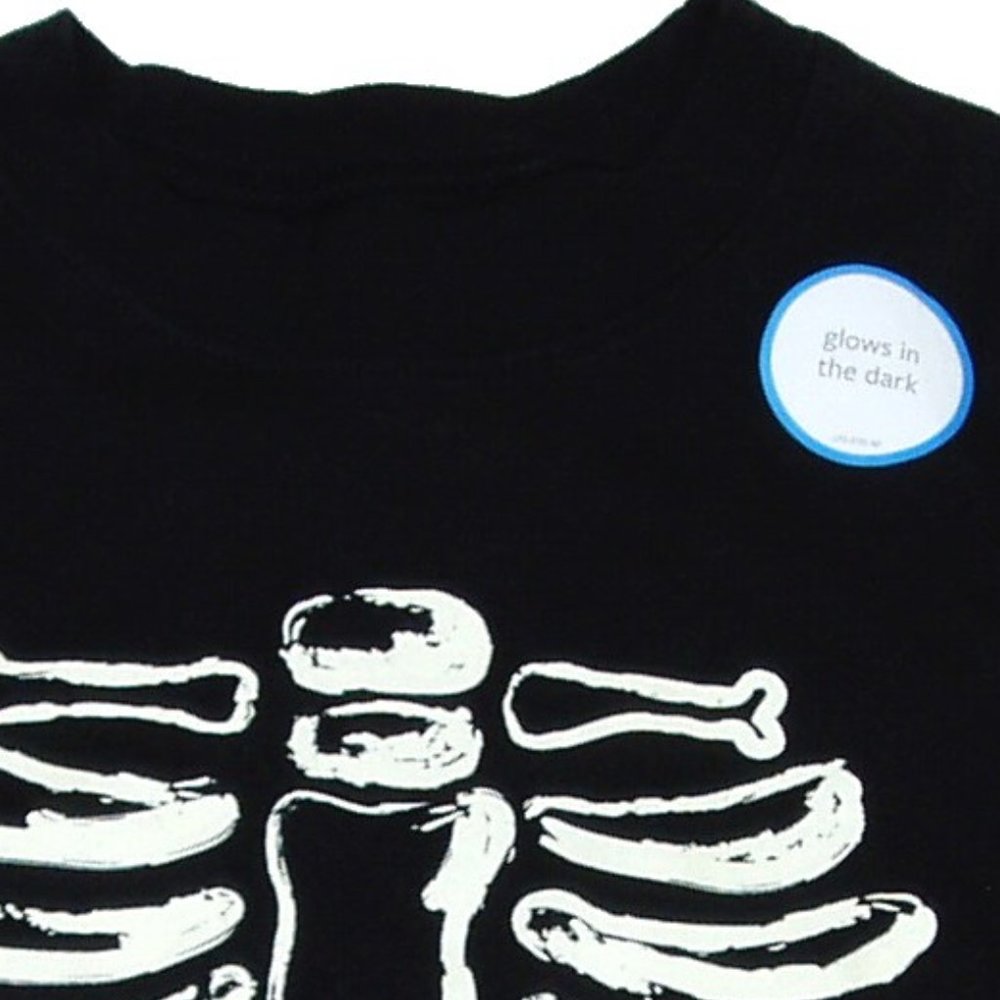 Skeleton Bones Boys Halloween Tee Top NWT - Picture 2 of 6